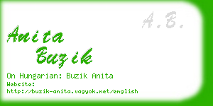 anita buzik business card